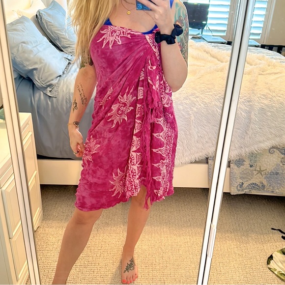 Other - Hawaiian Pink Sun Sarong Wrap Swim Cover Up